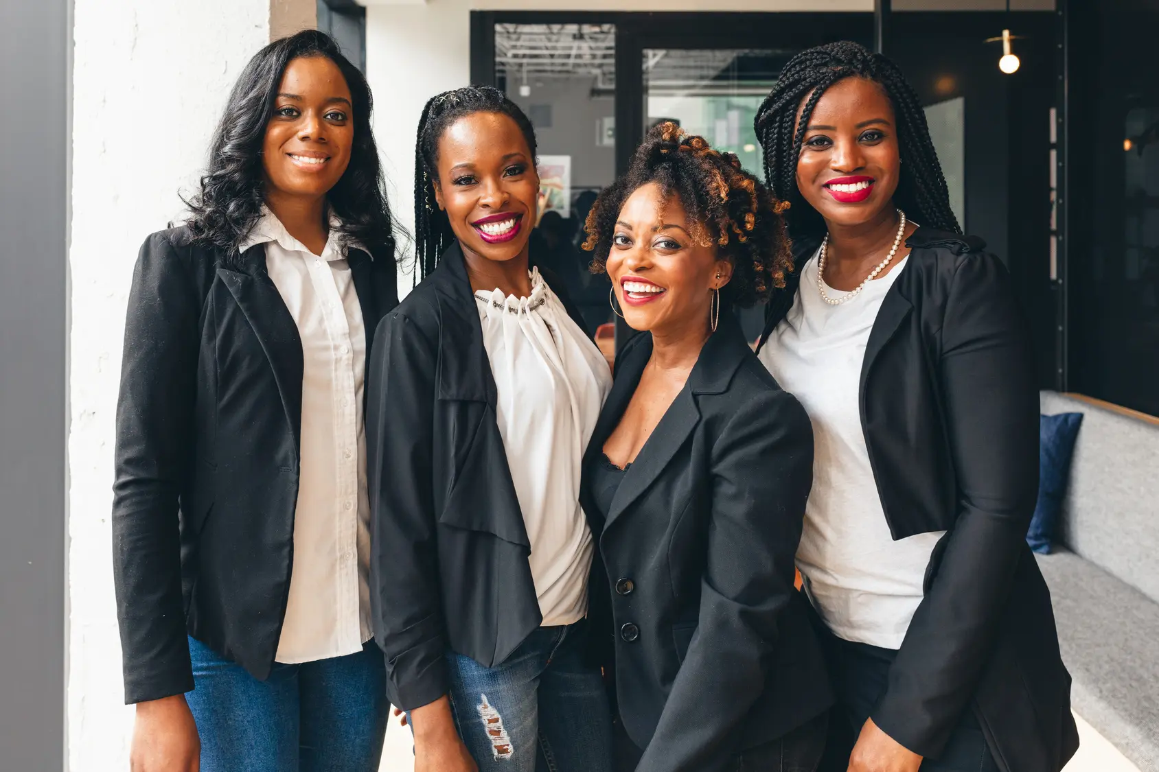 Presentation with team applauding